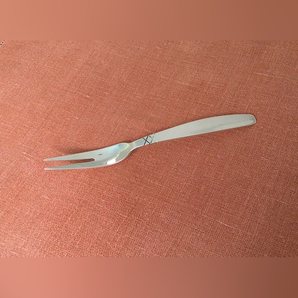 Vintage Harlequin Pattern Hors d'oeuvre Fork - Signed Allan Adler Sterling - MCM - Picture 2 of 7